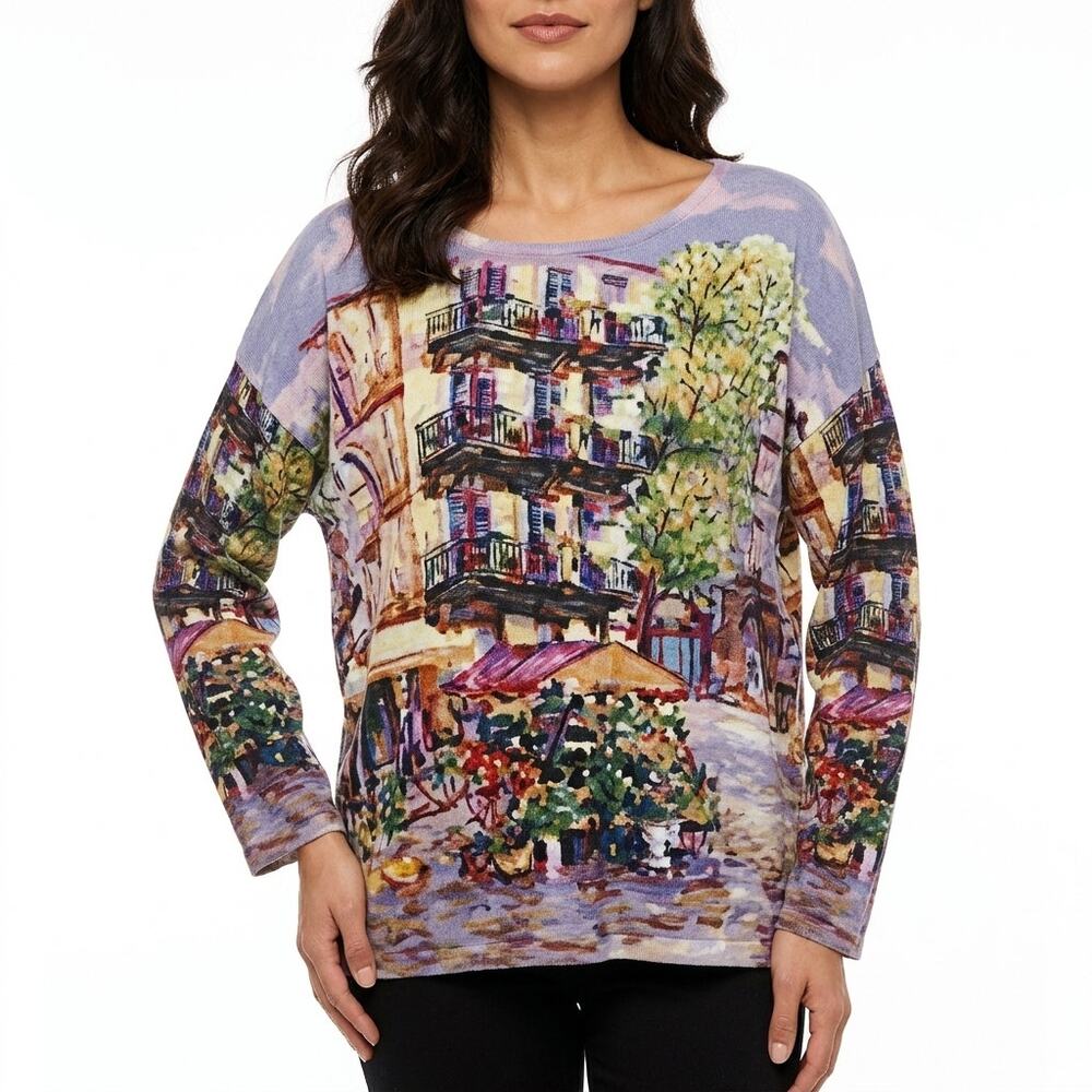 TAKE TWO Clothing Co Graphic Print Pullover Sweater Women Size 1X